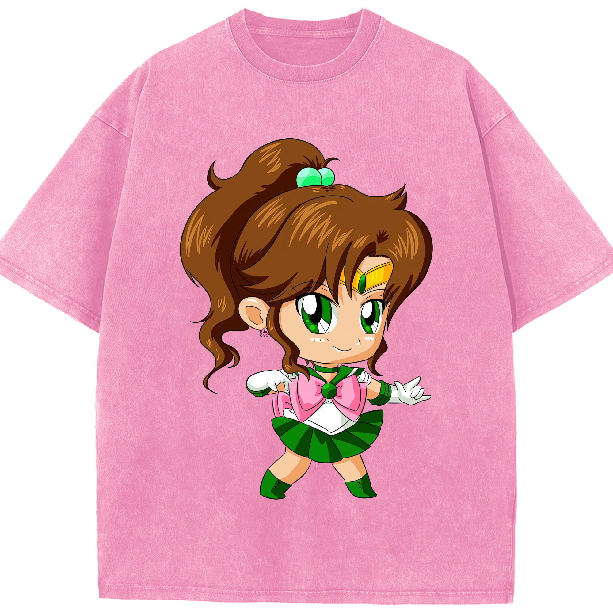 （画像用） 美少女戦士セーラームーン 木野 まこと きの まこと Sailor Moon Kino Makoto （セーラージュピター；Sailor Jupiter） 綿100% ヴィンテージ風 半袖Tシャツ（フロントプリント）